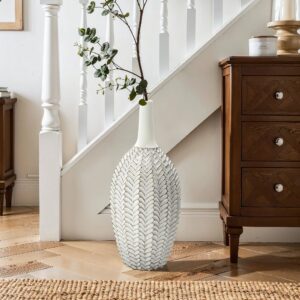 Modern geometric pattern Resin Vase tall trumpet Vase, 19.5" h