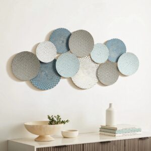 Distressed multi-color pastels metal wall décor