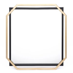Gold and Black Metal Floating Frame Wall Accent Mirror