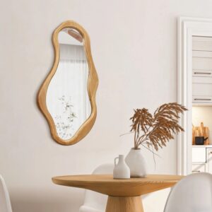 Flow Wood Frame Oval Wall Mirror