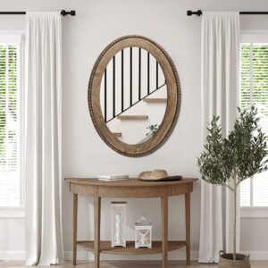 Alisson wall mirror, oval, wood-framed