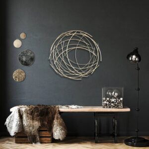 Gold Metal Abstract Swirl Round Wall Decor