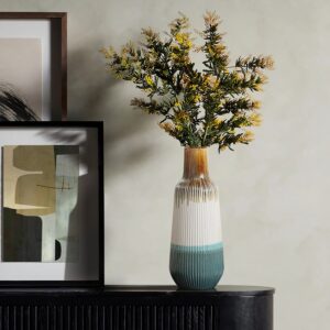 Iris fluted Stoneware Vase 15" h