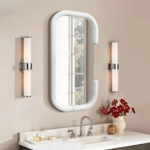 White C-Frame Accent and Vanity Wall Mirror